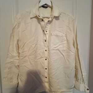 MASSIMO DUTTI size M Cream Button-Up Shirt